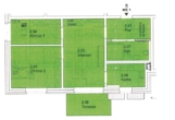 Grundriss Wohnungstyp 1r - 3-Zimmer Terrassenwohnung mit Einbauküche!!!